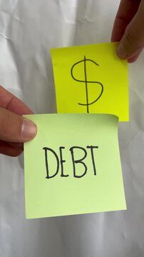 Dollar Sign and Debt Note &ndash; Financial Burden Concept