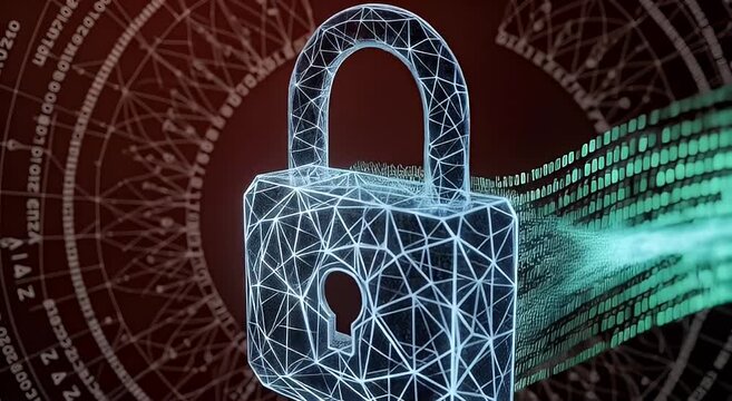 Abstract digital lock security illustration