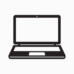 Modern silver portable laptop computer with a blank screen isolated on a white background