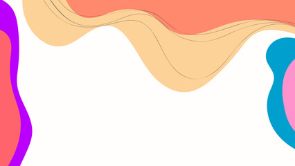 ABSTRACT BACKGROUND HANDDRAWN ORGANIC SHAPES WITH LINES COLORFUL FLAT DESIGN VECTOR TEMPLATE FOR WALLPAPER, COVER DESIGN