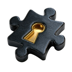 Obraz premium Ai generated image of puzzle piece with a keyhole, symbolizing security and access isolated on transparent background