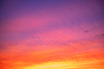 Beautiful , luxury soft gradient orange gold clouds and sunlight on the blue sky perfect for the background, take in evening,Twilight, Large size, high definition landscape photo