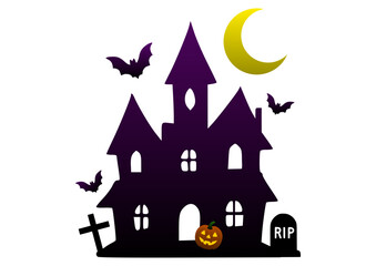 Vector of halloween house with bats