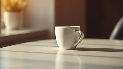 Obraz premium A warm and inviting coffee cup on a table with a shallow focus.