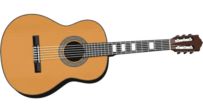 Serene classical guitar against the void