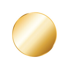 Gold Sticker with Shadow Isolated on White