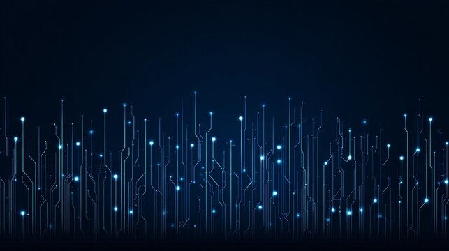 Abstract blue background with glowing circuit lines, digital connections, representing futuristic technology, data transmission, electronic systems, cyber network, innovation in high-tech environments