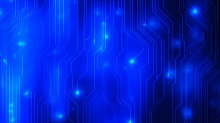 Abstract blue background with glowing circuit lines, digital connections, representing futuristic technology, data transmission, electronic systems, cyber network, innovation in high-tech environments