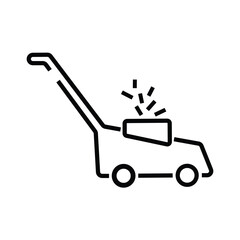 Lawn Mower Icon Outlines Vector Illustration