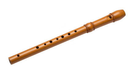 Woodwind instrument nine fingering holes black background