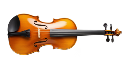 Warm polished violin against stark darkness