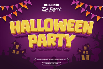 Halloween party editable text effect with 3d text style 