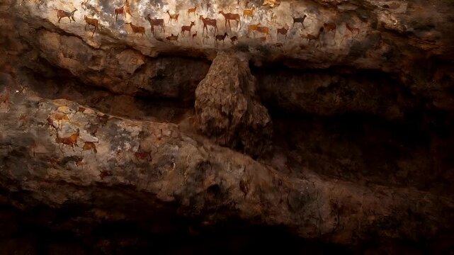acoma cave painting video stock lifestyle.