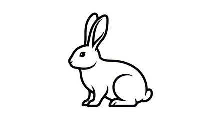 Obraz premium A beautifully minimalist and monochromatic illustration of a stylized rabbit artwork