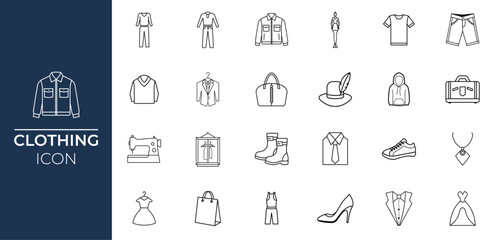 Clothing Icon for Fashion and Apparel Design, Clothing Symbol for Retail and Outfit Ideas , clothing, icon, fashion, apparel, style, wardrobe, outfit, dress, shirt, pants, jeans, jacket, coat, skirt,
