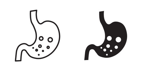 Fototapeta premium Stomach Icon stroke and fill , up scalable square line vector illustration
