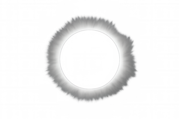 Bright ring of sunlight shining during a total solar eclipse with transparent background, perfect for space and astronomy projects