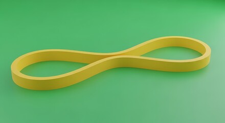 Yellow Infinity Symbol on Green Background