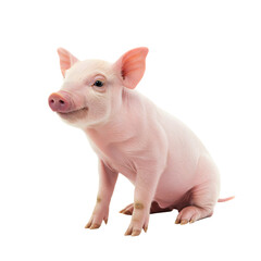 Delightful Piglet Portrait: Capturing the endearing charm of a young piglet, its pink skin and innocent gaze evoke a sense of warmth and rural charm.