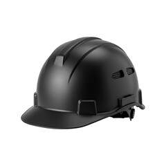 Fototapeta premium Black Construction Helmet isolated On White Background