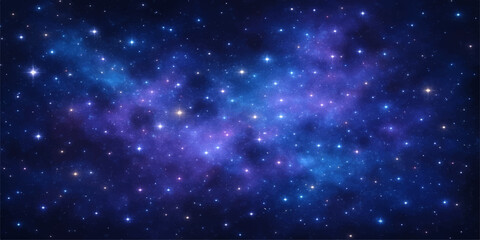 Blue starry space sky with galaxy and cosmic stars background