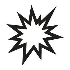 Obraz premium Black Starburst Explosion Silhouette for Comic and Impact Design