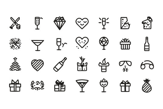 Event Management Icons – Calendar, Venue, Checklist