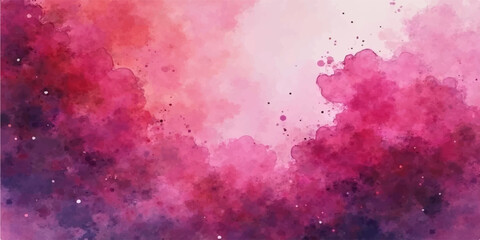 Abstract pink water colour grunge background with artistic texture and colourful splash