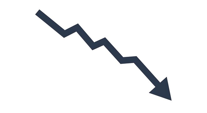 Declining Trend: Dark Arrow Chart Icon
