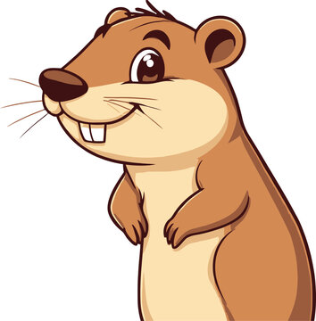 Cute cartoon a illustrator vector gopher