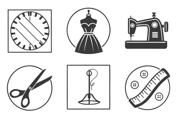 Sewing and Tailoring Icons Collection.