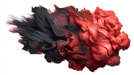 Obraz premium Abstract red black ink cloud