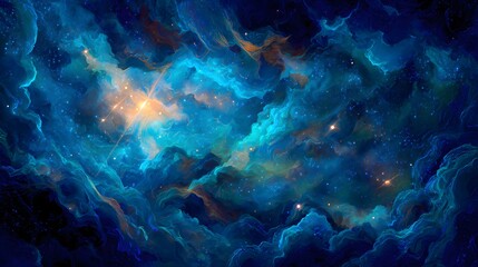 Fototapeta premium Abstract galaxy background. Fantasy fractal texture. Digital art.