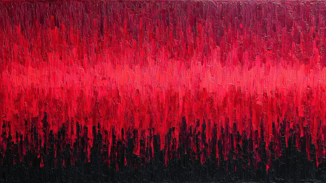 Abstract impasto painting visualizing Qualia, the subjective experience of the color red.