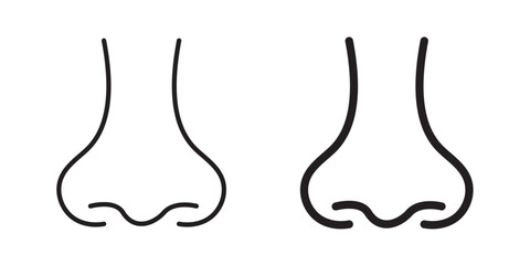 Nose Icon Vector illustration Stroke and fill on white background