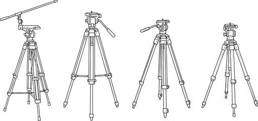 Professional camera tripod, multi-angle views,  , studio equipment, lightweight, versatile, stable support, compact tripod, aluminum build,  camera accessory, product showcase