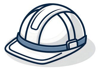 Fototapeta premium White hard hat with blue band for construction safety and work protection