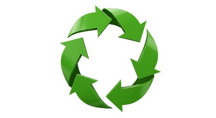Vibrant Green Recycling Symbol: 3D Render