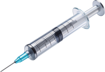 3D Vaccine Syringe Render with Transparent Background