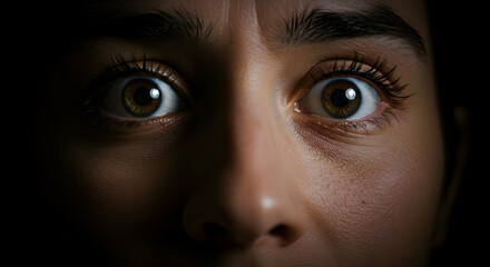 Wide Eyes, Fear, Close-Up Portrait: A Terrifying Gaze