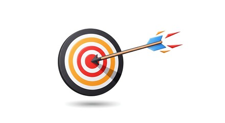 Bullseye! Precision 3D Render: Arrow Striking Target