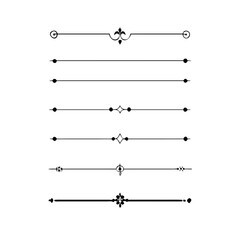 text dividers doodle set. Wedding decorative elements. Divider ornament, borders, floral, vintage line separators. Hand drawn vector illustration isolated on white background. Set page dividers.	