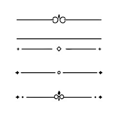 text dividers doodle set. Wedding decorative elements. Divider ornament, borders, floral, vintage line separators. Hand drawn vector illustration isolated on white background. Set page dividers.	