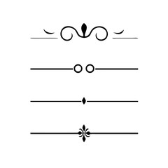text dividers doodle set. Wedding decorative elements. Divider ornament, borders, floral, vintage line separators. Hand drawn vector illustration isolated on white background. Set page dividers.	