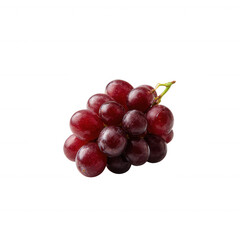 Fototapeta premium A cluster of fresh red grapes isolated on a white background, showcasing their vibrant color and juicy texture, perfect for healthy eating or culinary presentation.