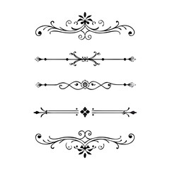 Wedding decorative elements. Divider ornament, borders, vintage line separators. Hand drawn vector illustration isolated on white background.gold ornament decorate frame border pattern Thai art	