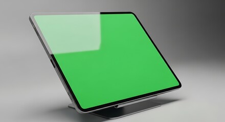 Tablet Device with Green Screen Display in Studio