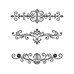 Set of Vintage decorative lines. text dividers. Line border. Lines separators, Borders, Vintage dividers, Underline elements. Divider set vector. Vector illustration.Line dividers.	