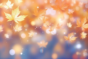 Fototapeta premium Maple leaf pattern bokeh effect background backgrounds sunlight outdoors.