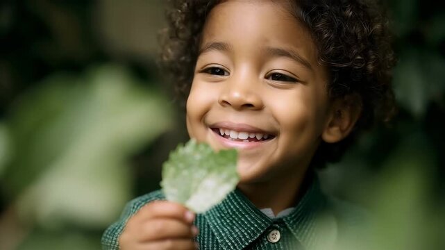 A child exploring nature with scientific curiosity